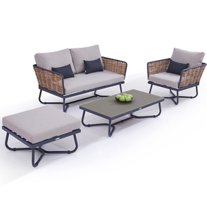 Balcony Rattan Aluminum Outdoor Patio Garden Furniture Sofa Set