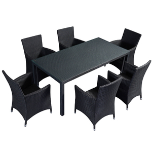 Outdoor Wicker Rattan Patio Dining Table And Chair Set