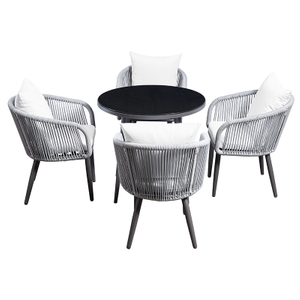 Factory Wholesale Aluminum Table And Chair Rope Garden Dining Set