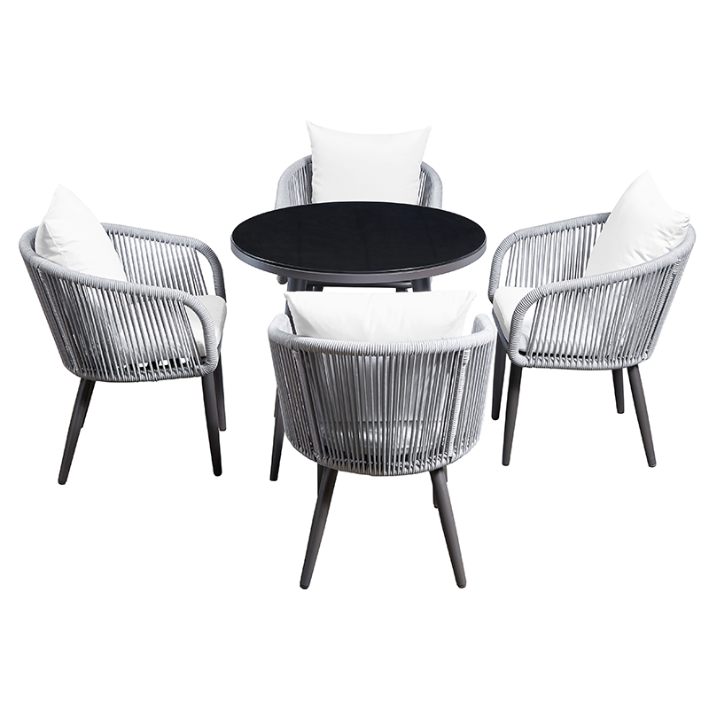 Factory Wholesale Aluminum Table And Chair Rope Garden Dining Set