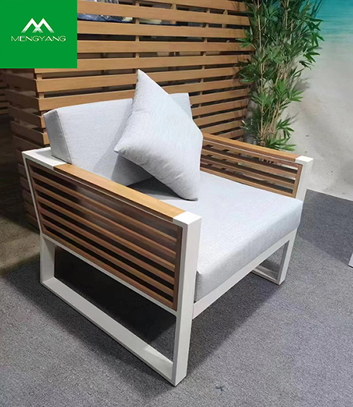 Extra Deep All Weather Aluminum Teak Garden Sofa Set 