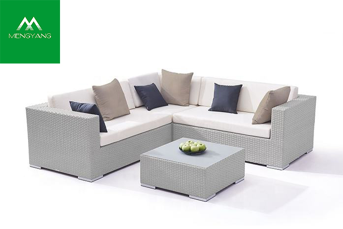 Large Aluminum PE Rattan All weather Garden Sofa 