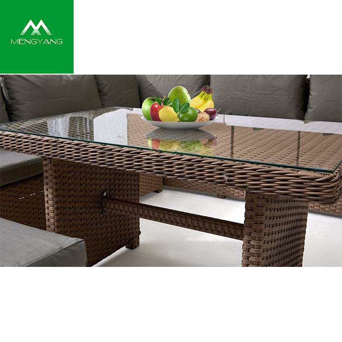 Customized Sectional Outdoor Rattan Furniture Restaurant Dining Sofa Set 