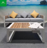 Extra Deep All Weather Aluminum Teak Garden Sofa Set 