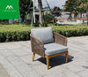 Teak Grain Aluminum Rope Comfortable Patio Furniture