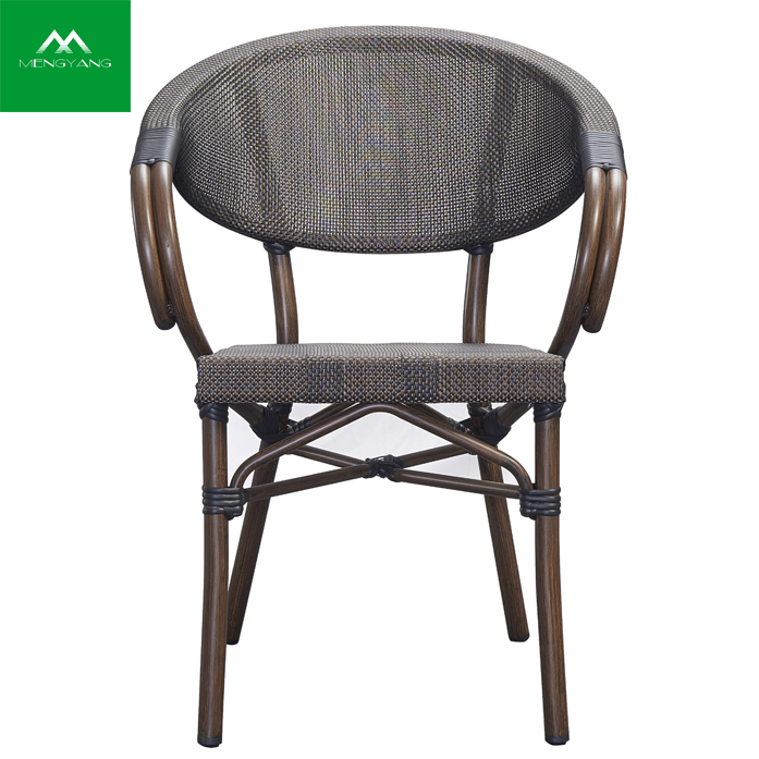 Modern Outdoor Restuarant Bamboo Aluminum Rattan Chair