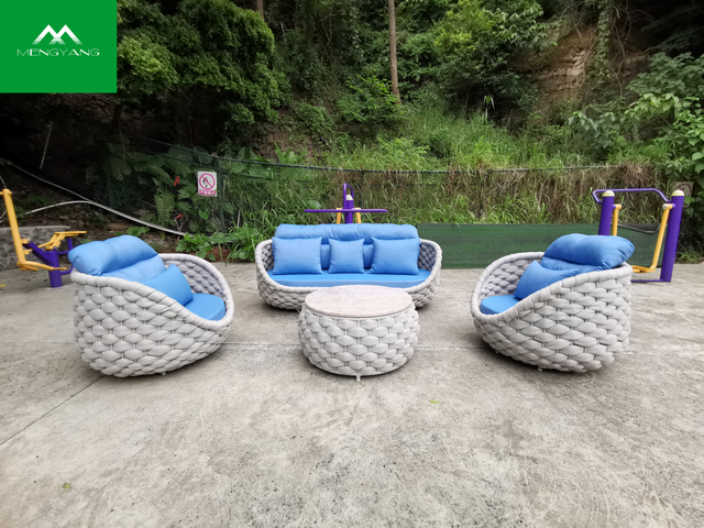 Luxury Aluminum Furniture Garden Couch Rope Outdoor Sofa Set