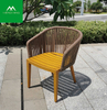 Teak Grain Aluminum Rope Comfortable Patio Furniture