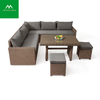 Customized Sectional Outdoor Rattan Furniture Restaurant Dining Sofa Set 