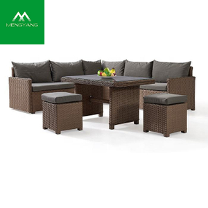 Customized Sectional Outdoor Rattan Furniture Restaurant Dining Sofa Set 