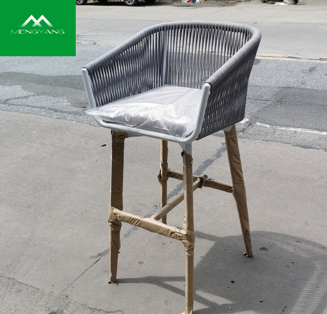 Hot Sale outdoor Furniture with cushion Stools Aluminum High Bar Chair